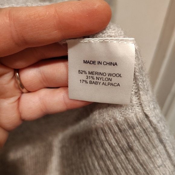 Quince Gray Textured Knit Wool Alpaca Blend Pullover Sweater Sz M Preppy Casual - Picture 5 of 7